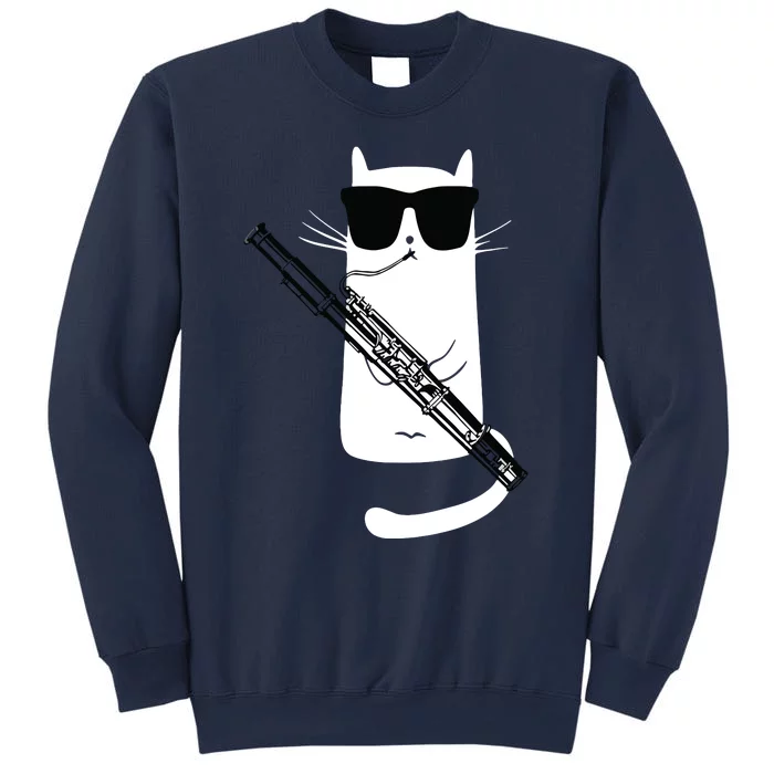 Funny Cat Wearing Sunglasses Playing Bassoon Sweatshirt