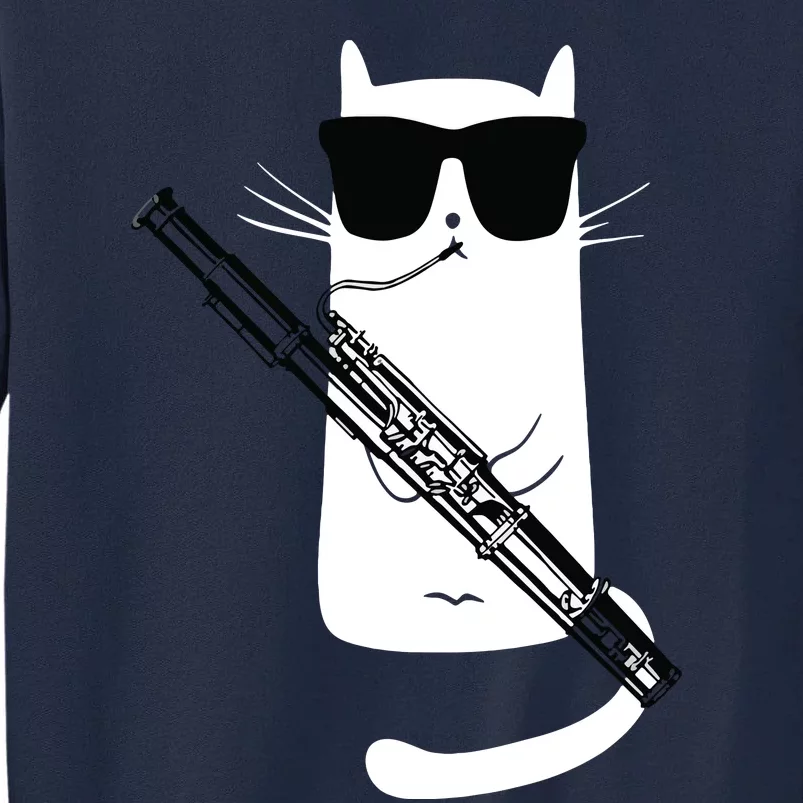 Funny Cat Wearing Sunglasses Playing Bassoon Tall Sweatshirt