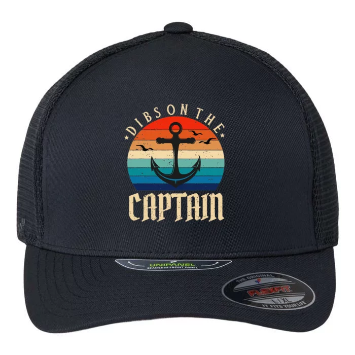 Funny Captain Wife Dibs on the Captain Flexfit Unipanel Trucker Cap