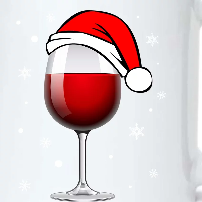 Funny Christmas Wine Glass Santa Hat Holiday For Wine Lovers Cute Gift Black Color Changing Mug