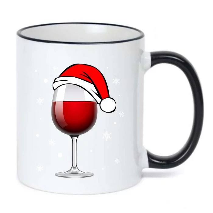 Funny Christmas Wine Glass Santa Hat Holiday For Wine Lovers Cute Gift Black Color Changing Mug