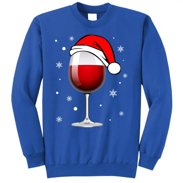 Funny Christmas Wine Glass Santa Hat Holiday For Wine Lovers Cute Gift Sweatshirt