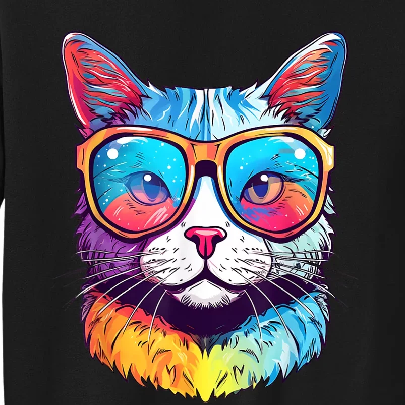 Funny Cat Wearing Sunglasses Cat Lover Cat Graphic Men Women Sweatshirt