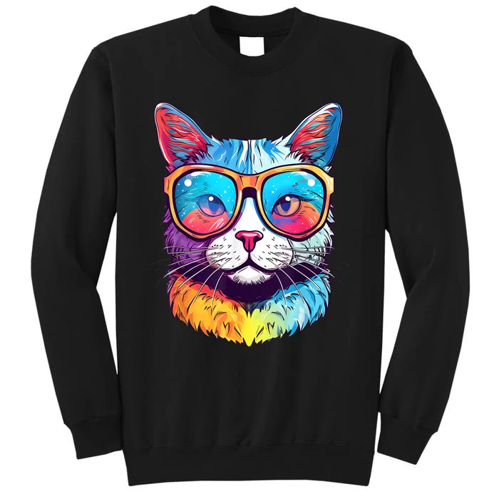 Funny Cat Wearing Sunglasses Cat Lover Cat Graphic Men Women Sweatshirt