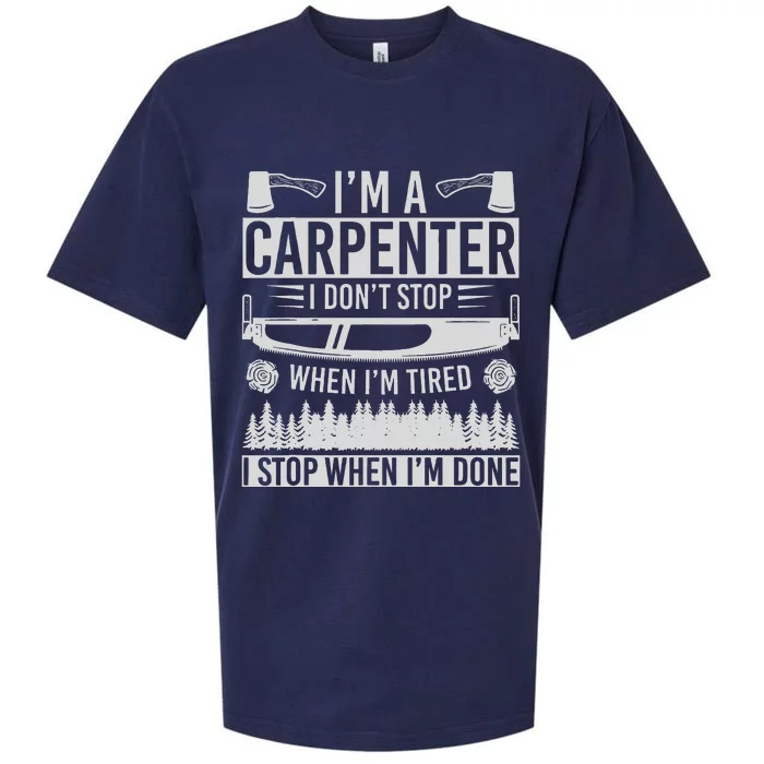 Funny Craftsman Woodworker Carpentry Im A Carpenter Sueded Cloud Jersey T-Shirt