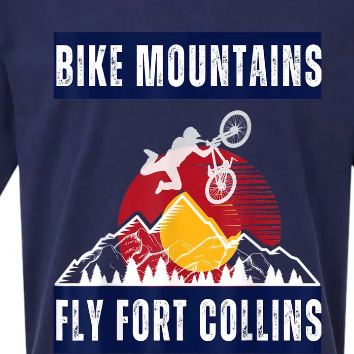 Fort Collins: Where Bikers And Mountain Meet Sueded Cloud Jersey T-Shirt