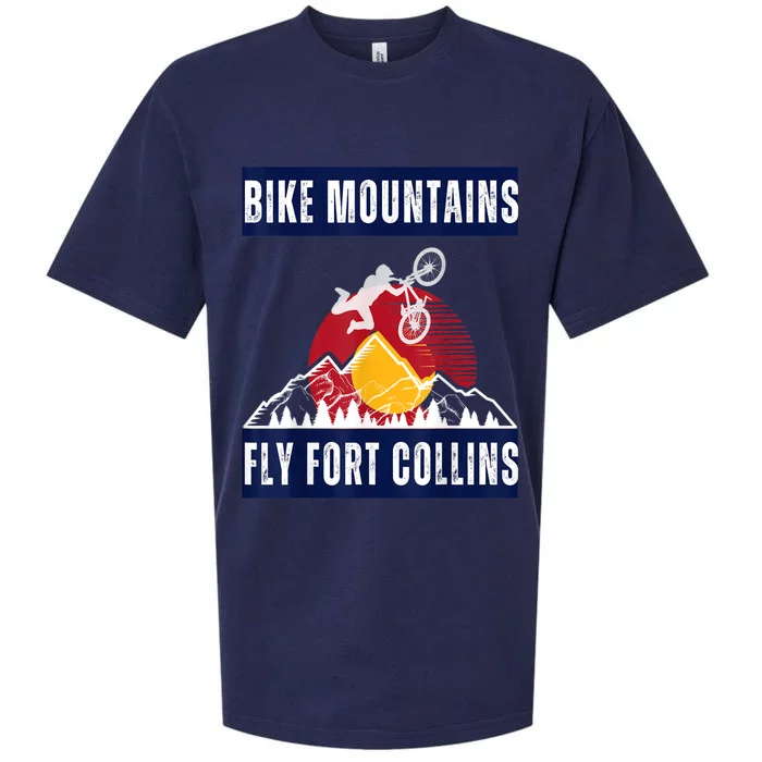 Fort Collins: Where Bikers And Mountain Meet Sueded Cloud Jersey T-Shirt