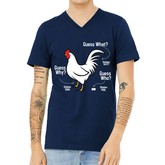 Funny Chicken What Chicken Butt Farming Lovers Gifts V-Neck T-Shirt