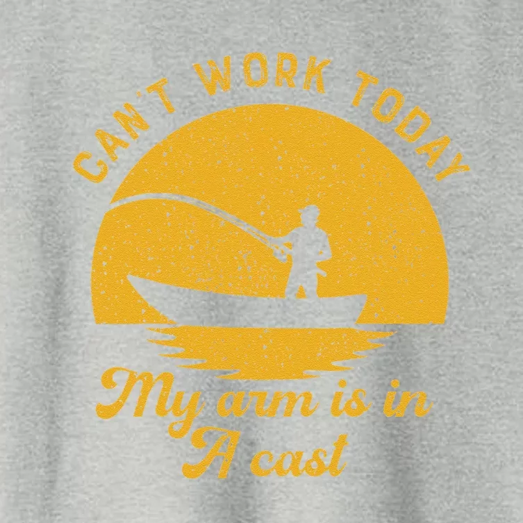 Fishing Can't Work Today My Arm Is In A Cast Fisherman Women's Crop Top Tee