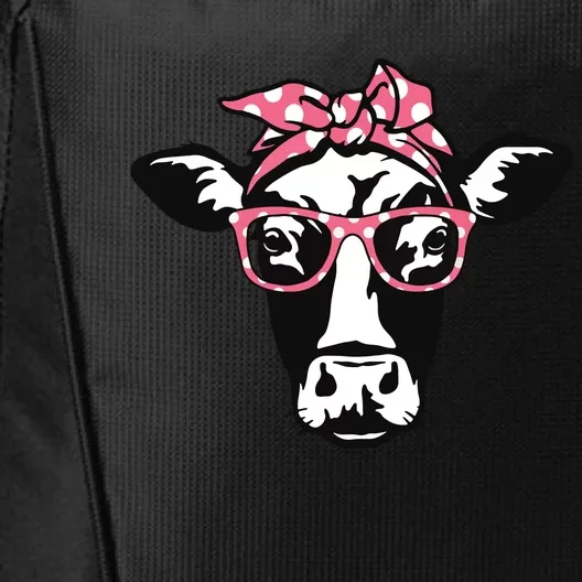 Funny Cow With Bandana Glasses Cute Cow City Backpack