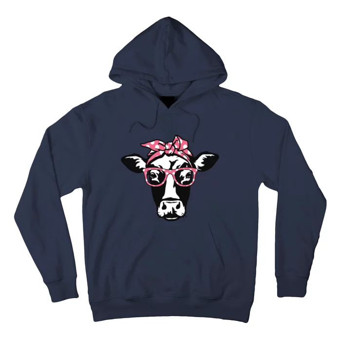 Funny Cow With Bandana Glasses Cute Cow Hoodie