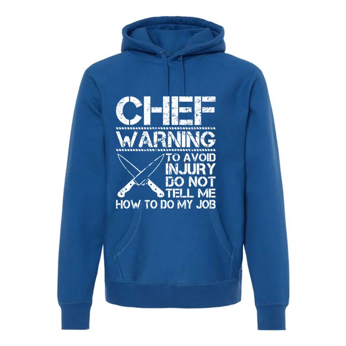 Funny Chef Warning Grilling Bbq Meat Dad Grandpa Grill Gift Premium Hoodie