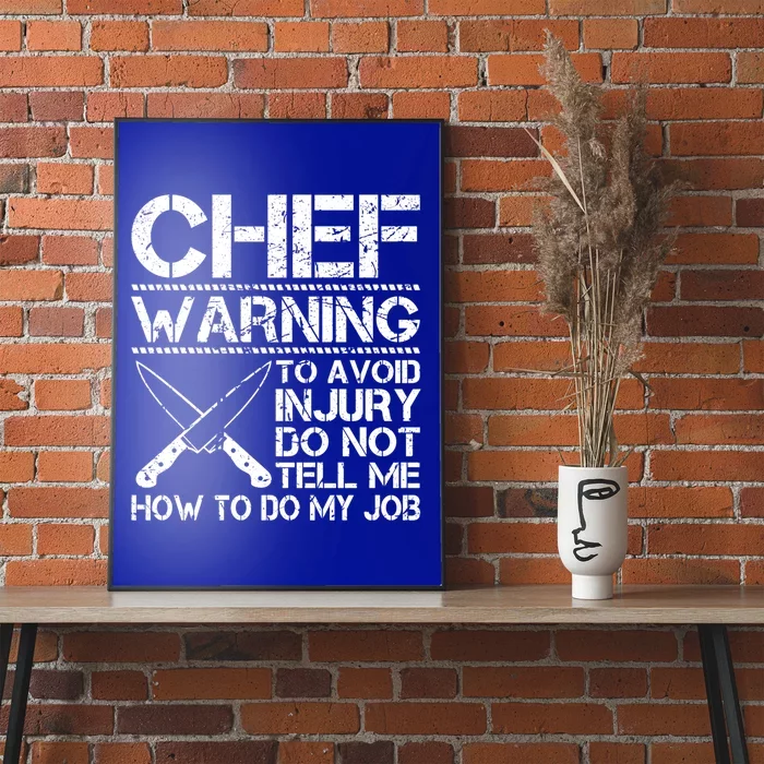 Funny Chef Warning Grilling Bbq Meat Dad Grandpa Grill Gift Poster