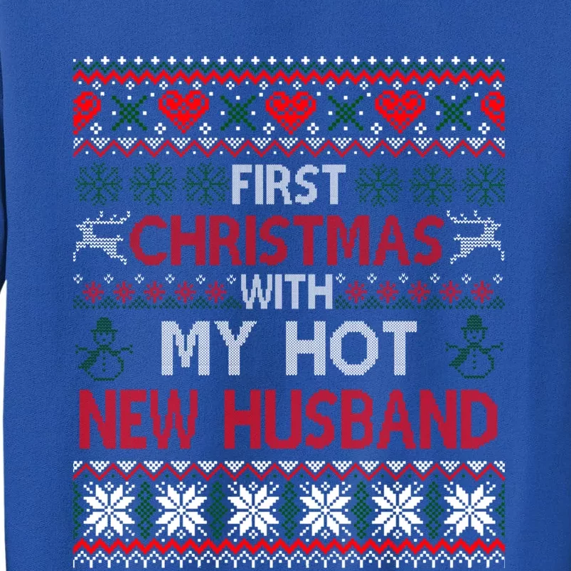 First Christmas With My Hot New Husband Matching Couple Gift Sweatshirt