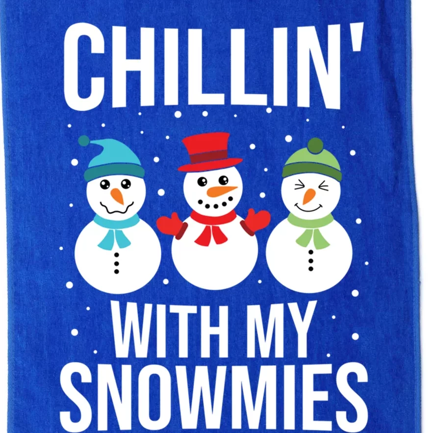 Funny Chillin With My Snowmies For Christmas Cool Gift Platinum Collection Golf Towel