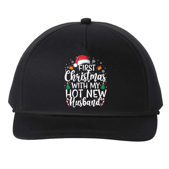 First Christmas With My Hot New Husband Newlywed Cute Gift Snapback Five-Panel Rope Hat