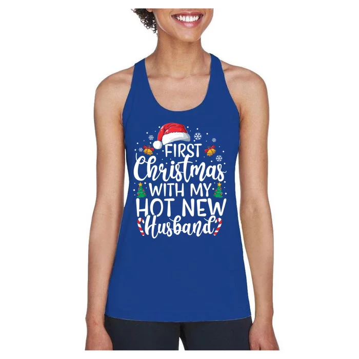 First Christmas With My Hot New Husband Newlywed Cute Gift Women's Racerback Tank