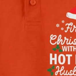 First Christmas With My Hot New Husband Xmas Holiday Funny Gift Dry Zone Grid Performance Polo