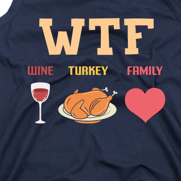 Funny Cute Wine Turkey Family Thanksgiving Gift Tank Top