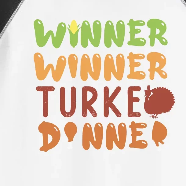 Funny Cute Winner Winner Turkey Dinner Thanksgiving Toddler Fine Jersey T-Shirt