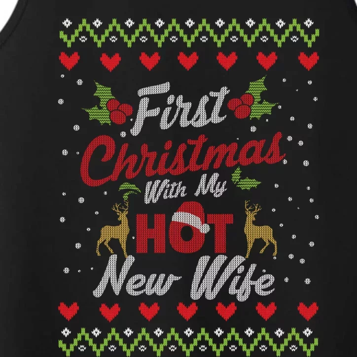 First Christmas With My Hot New Wife Married Matching Couple Gift Performance Tank