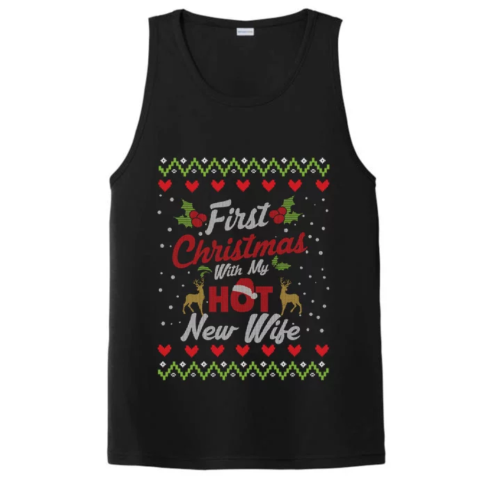 First Christmas With My Hot New Wife Married Matching Couple Gift Performance Tank