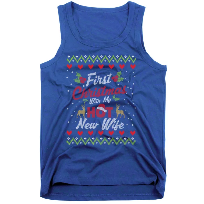 First Christmas With My Hot New Wife Married Matching Couple Gift Tank Top