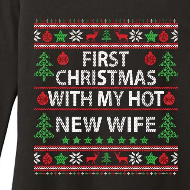 First Christmas With My Hot New Wife Xmas Couple Gift Cool Gift Womens CVC Long Sleeve Shirt