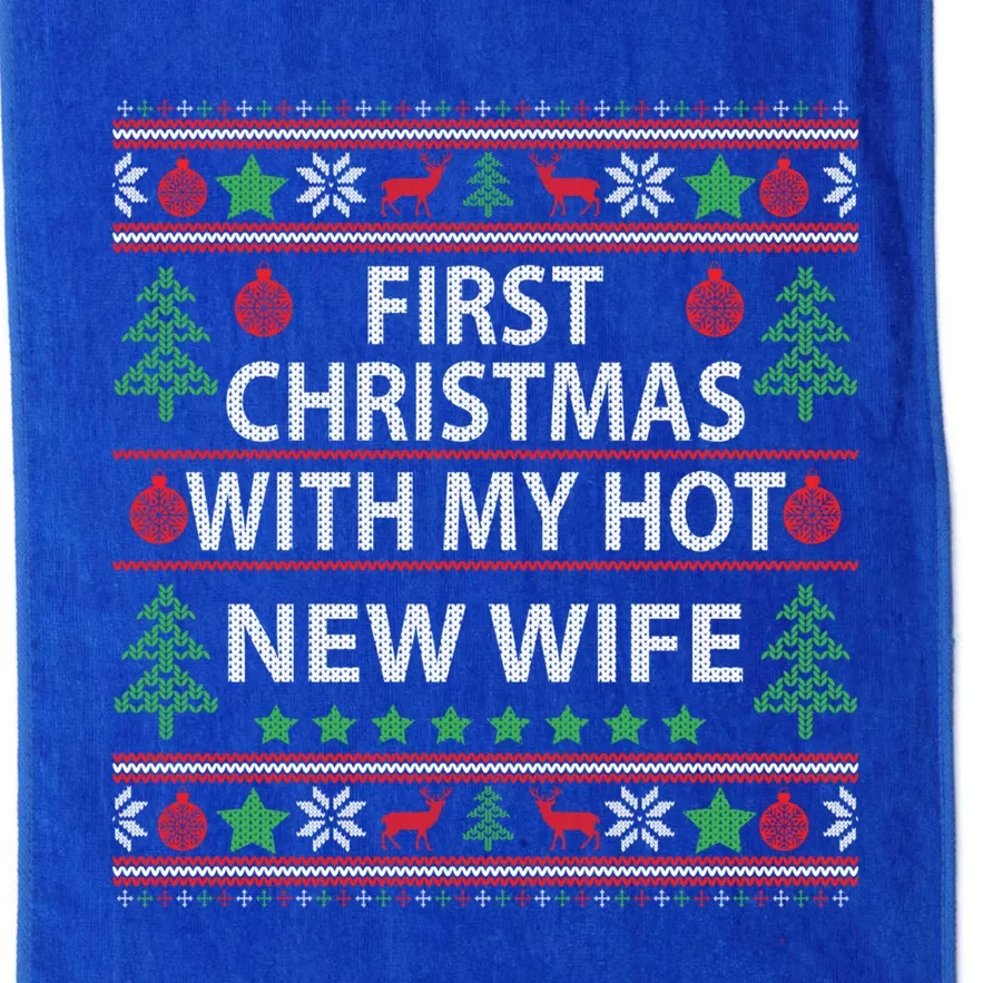 First Christmas With My Hot New Wife Xmas Couple Gift Cool Gift Platinum Collection Golf Towel