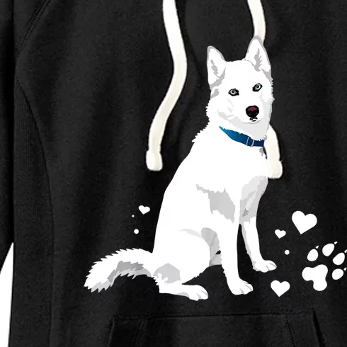 Funny Cute White Siberian Husky Gift Sweet White Snow Dog Gift Women's Fleece Hoodie