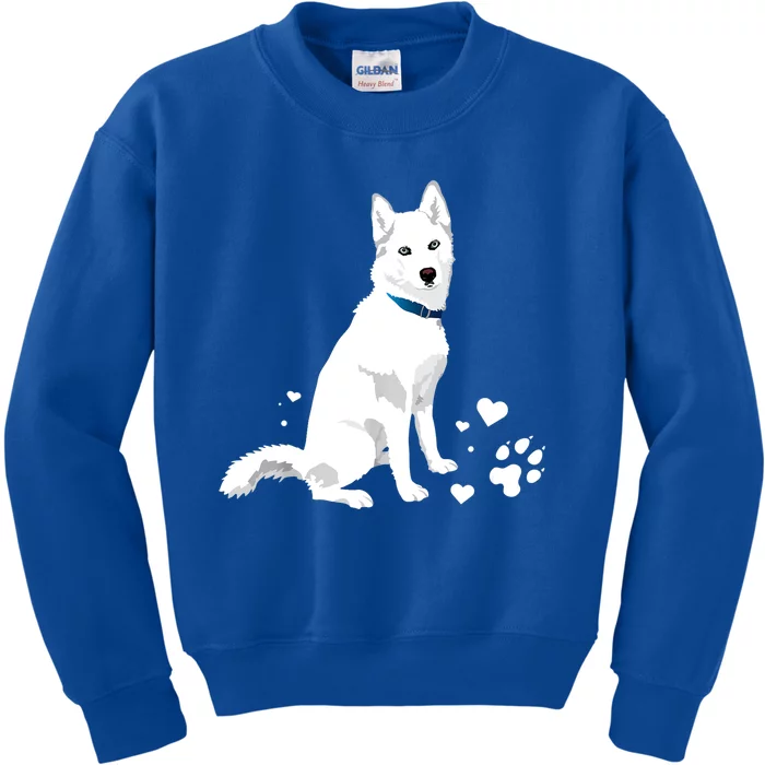 Funny Cute White Siberian Husky Gift Sweet White Snow Dog Gift Kids Sweatshirt