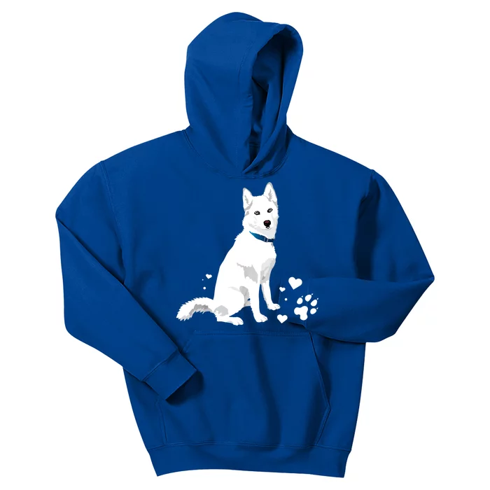 Funny Cute White Siberian Husky Gift Sweet White Snow Dog Gift Kids Hoodie