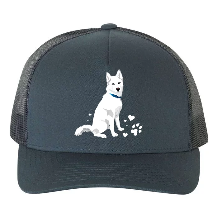 Funny Cute White Siberian Husky Gift Sweet White Snow Dog Gift Yupoong Adult 5-Panel Trucker Hat