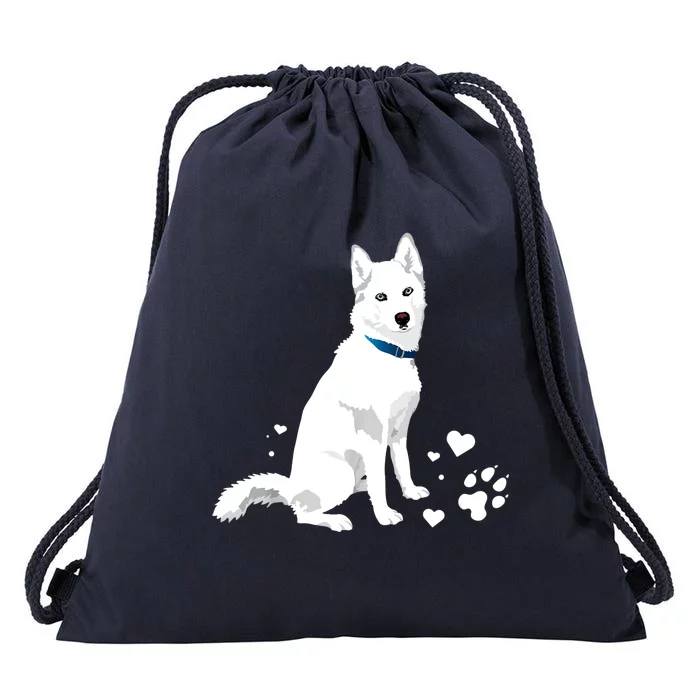 Funny Cute White Siberian Husky Gift Sweet White Snow Dog Gift Drawstring Bag