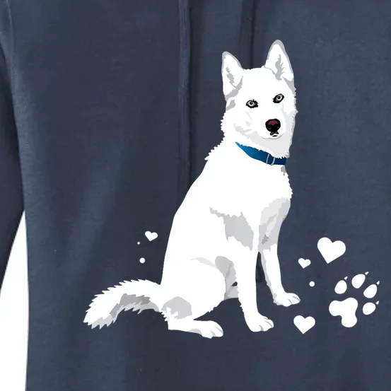 Funny Cute White Siberian Husky Gift Sweet White Snow Dog Gift Women's Pullover Hoodie