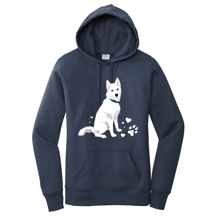 Funny Cute White Siberian Husky Gift Sweet White Snow Dog Gift Women's Pullover Hoodie