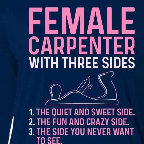 Female Carpenter With Three Sides Wo Woodworker Mother Cooling Performance Long Sleeve Crew