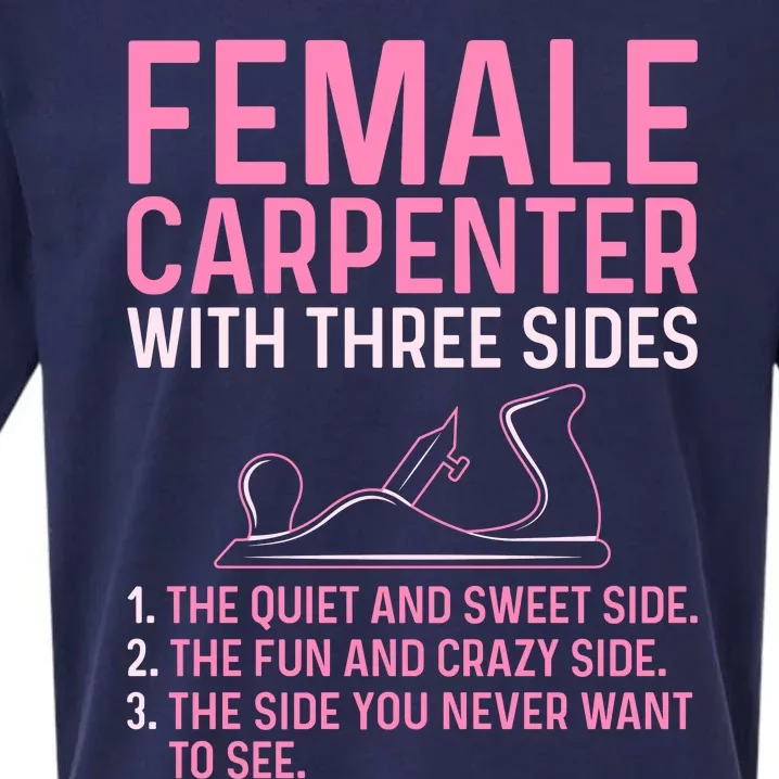 Female Carpenter With Three Sides Wo Woodworker Mother Sueded Cloud Jersey T-Shirt