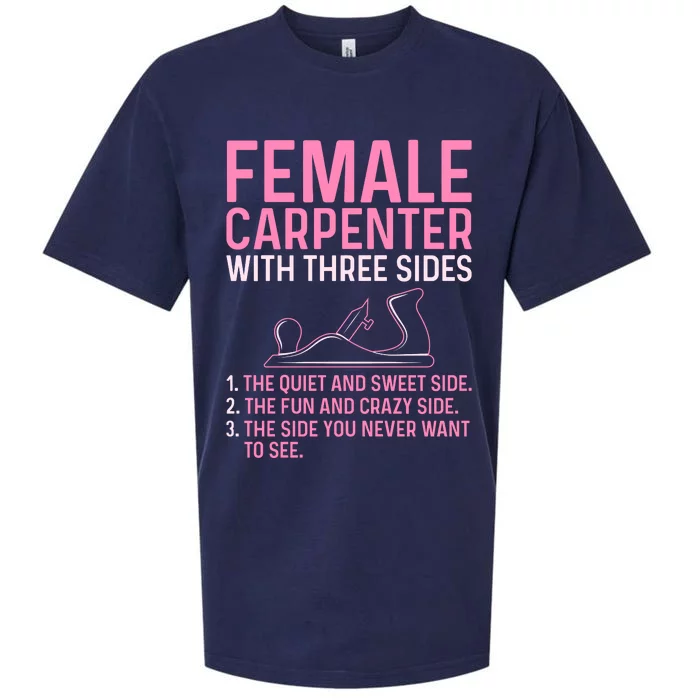 Female Carpenter With Three Sides Wo Woodworker Mother Sueded Cloud Jersey T-Shirt