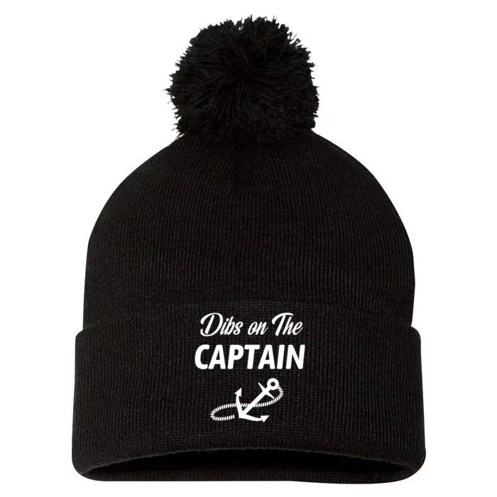 Funny Captain Wife Dibs On The Captain Pom Pom 12in Knit Beanie