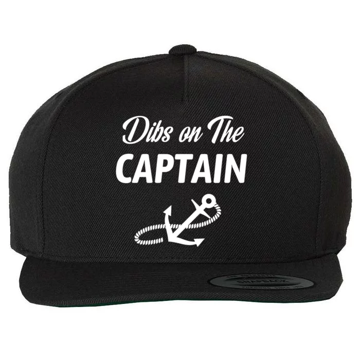 Funny Captain Wife Dibs On The Captain Wool Snapback Cap