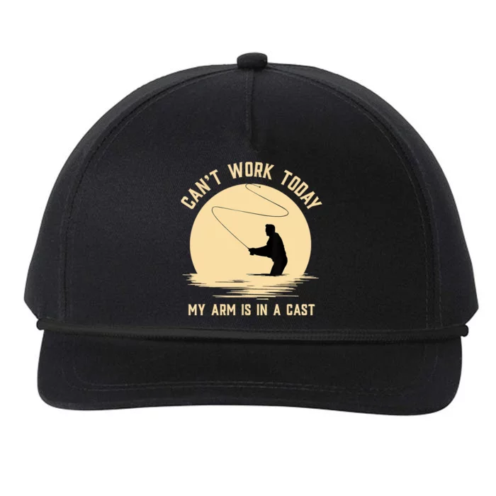 Funny Can't Work Today My Arm Is In A Cast Shirt Funny Fly Fishing Meme Shirt Snapback Five-Panel Rope Hat