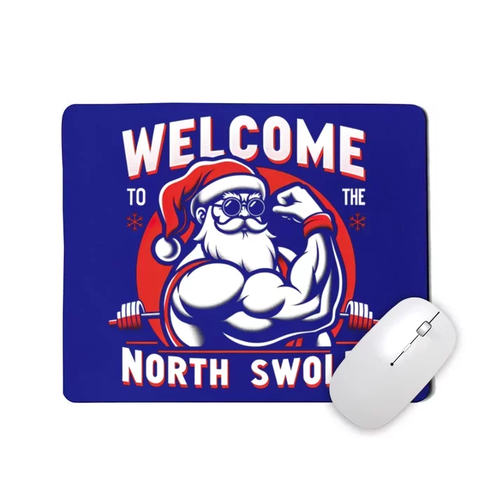 Funny Christmas Weightlifting Workout Gym North Swole Gift Mousepad