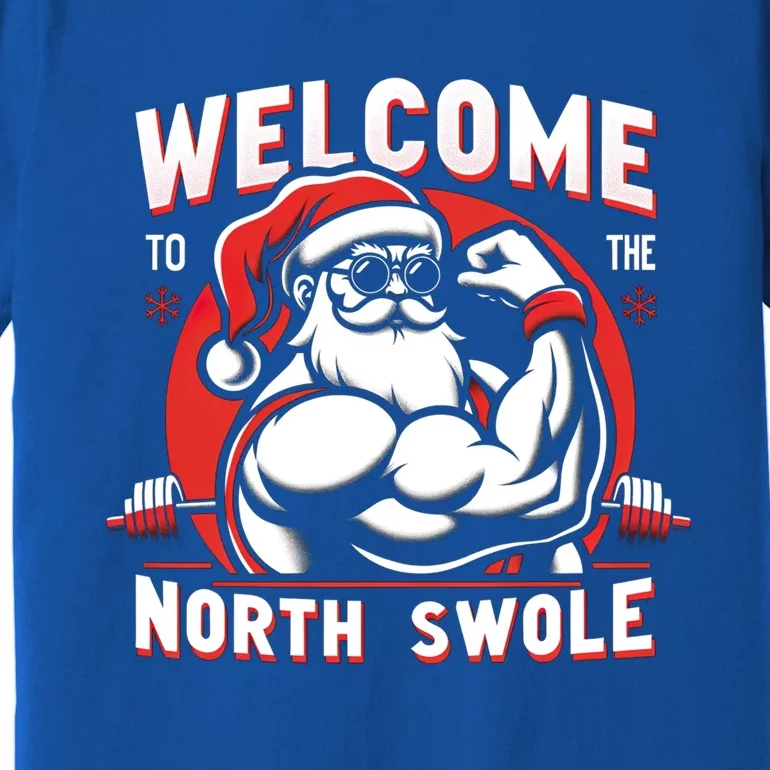 Funny Christmas Weightlifting Workout Gym North Swole Gift Premium T-Shirt