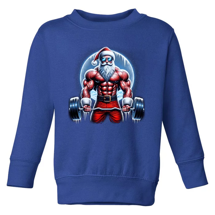 Funny Christmas Workout Deadlift Santa Weightlifting Meaningful Gift Toddler Sweatshirt