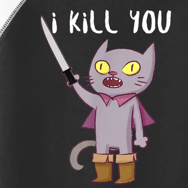 Funny Cat With Knife Cat Lovers Toddler Fine Jersey T-Shirt