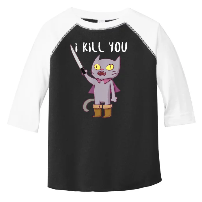 Funny Cat With Knife Cat Lovers Toddler Fine Jersey T-Shirt