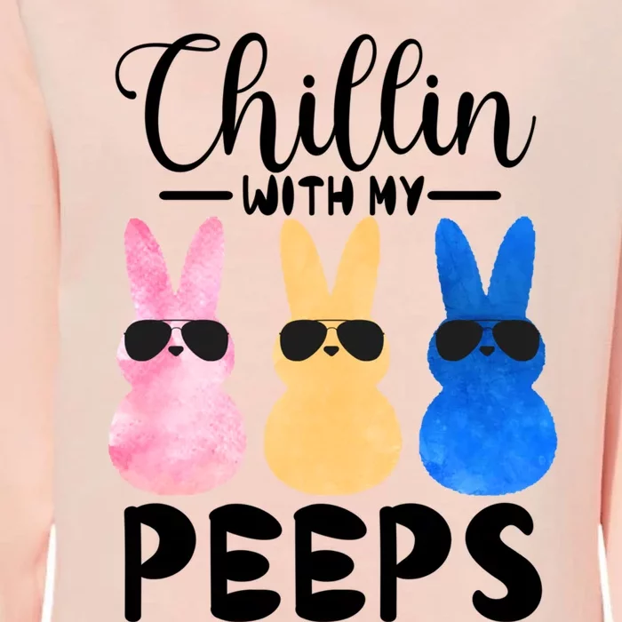 Funny Chillin With My Peeps Easter Bunny Hangin With Peeps Gift Womens California Wash Sweatshirt