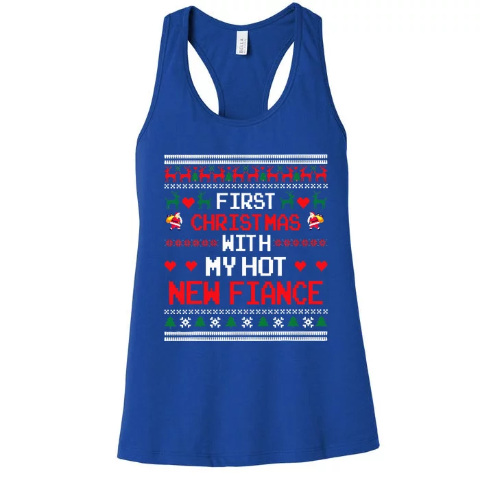 First Christmas With My New Hot Fiance Couples Matching Women's Racerback Tank