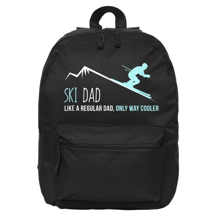 Funny Cute Winter Skiing Ski Dad Gift 16 in Basic Backpack